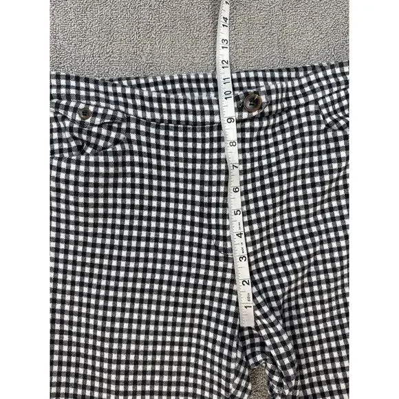 by Anthropologie Trouser Pant Capri The Essential Crop Flare Gingham Check 12 - Picture 6 of 10